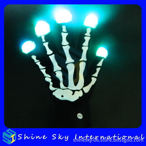 Factory Price Ghost Palm Led Skeleton Glove,Halloween Party Led Glove